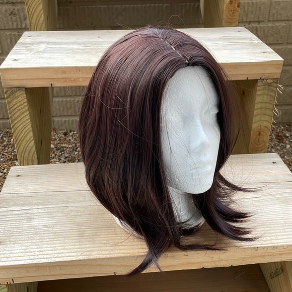 NWT 12-14” rich brown shoulder length straight wig center parting volume bob wig - Picture 10 of 16